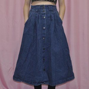 High-Waisted, Western-Inspired Denim Skirt